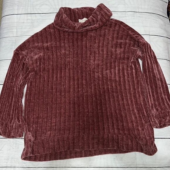 Joyfolie MIA Joy Pink Rose Mauve Chenille Turtleneck Sweater Girls sz 10 - Picture 1 of 4